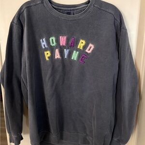 Comfort Colors Charcoal Crewneck Sweatshirt with Multicolor Letter Appliqués